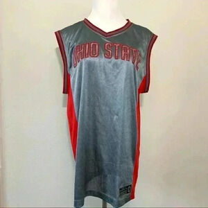 Ohio state grey and red sleeveless basketball jersey